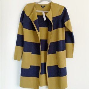 NEW J Crew Juliette Rugby Stripe Open Front Cardigan Blazer XXS NWT RARE
